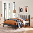 thumbnail image 6 of Maklaine Contemporary Spindle Metal King Platform Bed in Charcoal, 6 of 10