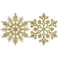 thumbnail image 2 of Adornos navideños de copos de nieve con purpurina, decoraciones para árboles de Navidad de plástico de 10cm para decoraciones para fiesta de Navidad, 2 of 4