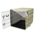thumbnail image 3 of Exotic Dog Crate Cover, Natural Theme Botanical Illustration Tropical Palm Leaves and Striped Squares, Easy to Use Pet Kennel Cover for Medium Large Dogs, 35" x 23" x 27", Multicolor, by Ambesonne, 3 of 6