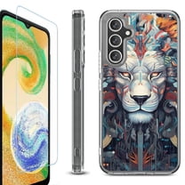 OneToughShield ® Compatible with Samsung Galaxy A15 5G, Shockproof Bumper Phone Case, with Tempered Glass Screen Protector - Cyberpunk Lion