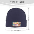 thumbnail image 3 of ZICANCN Colorful Chevron Patchwork Knit Beanie Hat, Winter Cap Soft Warm Classic Hats for Men Women, Navy Blue, 3 of 8