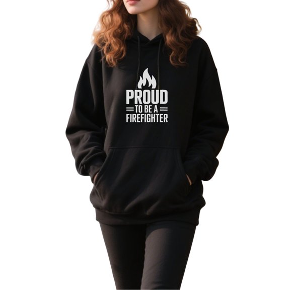 Comfort Firefighter Hoodie for Men and Women, Unisex Pullover Hooded Sweatshirt, Comfortable Cotton Poly Blend, Casual Everyday Wear