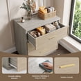 thumbnail image 4 of MOONMISS Modern 3-Drawer Nightstand Set of 2,Bedside Table with Sturdy Base & Gold Handles for Bedroom,Living Room,Light Oak, 4 of 7