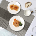 thumbnail image 5 of Furkithn Placemats Set of 4, PVC Waterproof Washable Table Mats 12 x 18 Inch, Heat Resistant Woven Placemats for Dining Room Kitchen Table, Gray, 5 of 7