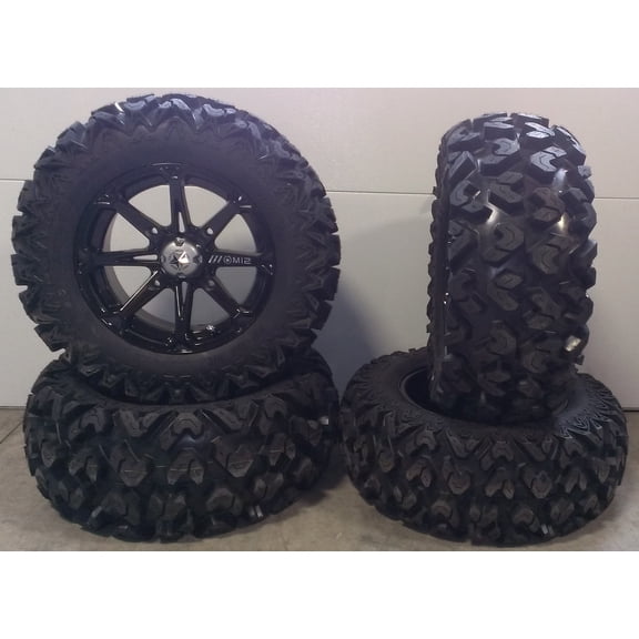 MSA Black Diesel 14" UTV Wheels 26" Rip Saw Tires Honda Pioneer