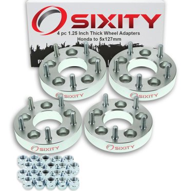 Sixity Auto 4 pc 5x114.3mm to 5x127mm Wheel Spacers Adapters 1.25" compatible with Honda Accord