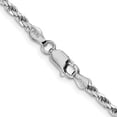 thumbnail image 3 of 925 Sterling Silver Rope Chain Styles Necklace Rhodium-plated 2.5 mm Diamond-cut 20 inch, 3 of 4