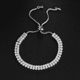 thumbnail image 2 of Pulsera Con Dos Filas De Diamantes Joyeria Mujer Regalos Xtellar plateado, 2 of 4