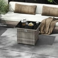 thumbnail image 4 of Costway 32.5" Propane Fire Pit Table Outdoor Wicker Gas Firepit with Stainless Steel Burner Gray, 4 of 10