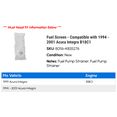 thumbnail image 2 of Fuel Screen - Compatible with 1994 - 2001 Acura Integra B18C1 1995 1996 1997 1998 1999 2000, 2 of 2