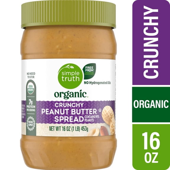 ST Organic Peanut Butter No Stir Crunchy 16 oz