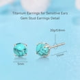 thumbnail image 5 of Limerencia Titanium Stud Earrings, Blue Turquoise, Implant Grade Jewelry for Sensitive Ears, 5 of 6