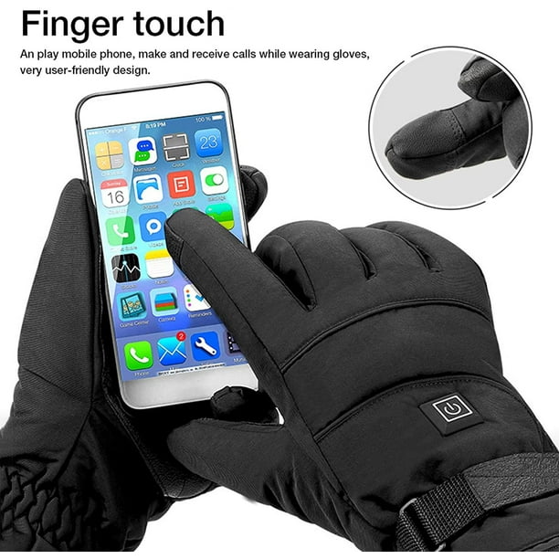 Heated Gloves 3.7V Rechargeable Battery Powered Electric Heated Hand  Warmer, 3 Heating Levels with Adjustable Temperature, Touchscreen  Waterproof and Windproof Gloves for Fishing Skiing Cycling 