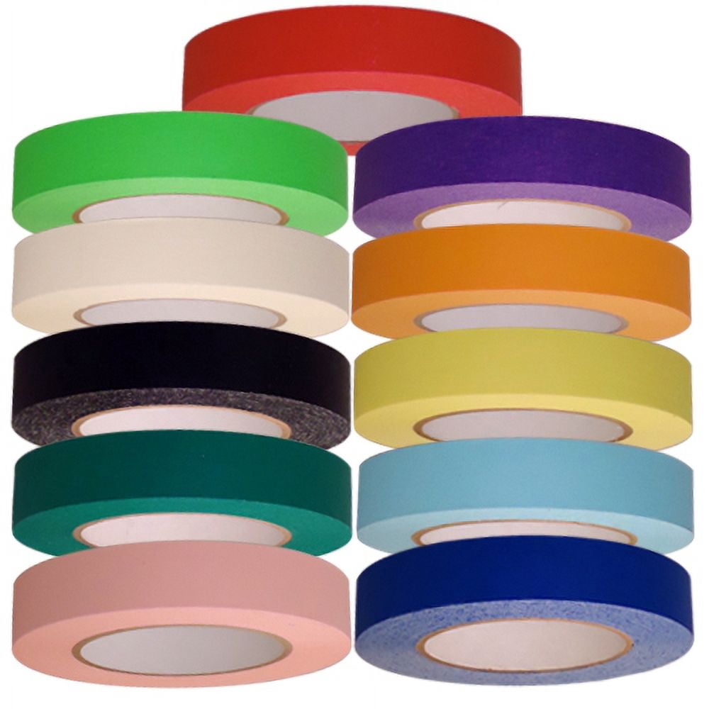 Colored Masking Tape 1" x 55 Yard Roll Rainbow Pack (11 Rolls)