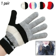 1 Pair Winter Knit Gloves Cold Weather Snow Warm Men Women One Size Soft Stretch