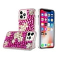 thumbnail image 3 of For Apple iPhone 14 Pro Max (6.7") Bling Crystal 3D Full Diamond Luxury Transparent Rhinestone Hybrid Cover ,Xpm Phone Case [ Hot Pink Pearl Flowers Perfume ], 3 of 5