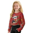 thumbnail image 5 of Xoenoiee Christmas Penguin Cookies Bulb Print Girls Crewneck Cropped Sweatshirt Kids Long Sleeve Oversized Fashion Pullover Tops Xmas Fall Clothes, 7-8 Years, 5 of 7