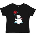 thumbnail image 3 of Inktastic Polar Bear With A Scarf, White Bear, Snowflakes Boys or Girls Baby T-Shirt, 3 of 5