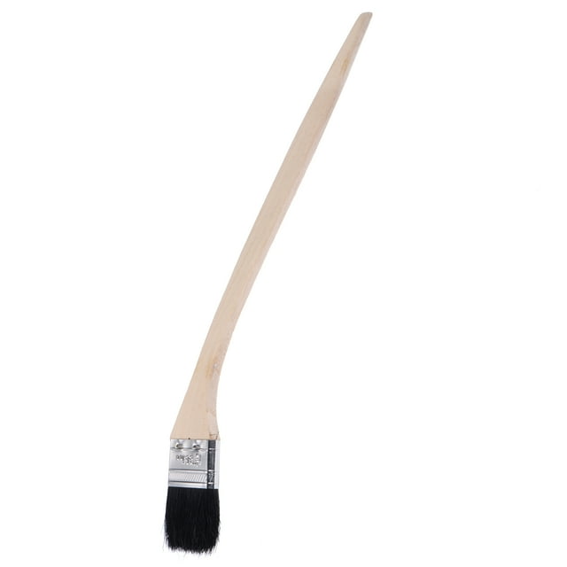 Unique Bargains 16' Length 1.5' Width Bristle with Long Wood Handle Black Bent Radiator Paint Brush