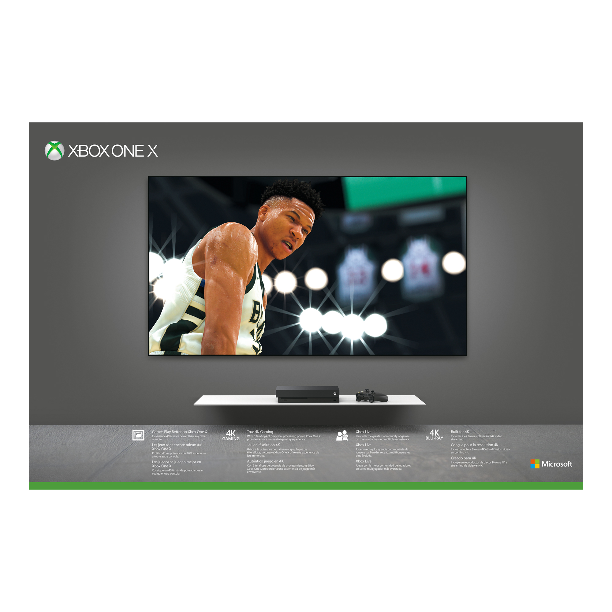 Microsoft Xbox One X 1TB NBA 2K19 Bundle, Black, CYV-00070 - image 4 of 10