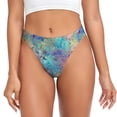thumbnail image 1 of Fotbe blue pink colorful cracked texture Tanga Sin Costuras para Mujer con Estampado – Panties Invisibles, Transpirables y Cómodos para Uso Diario-X-Small, 1 of 6