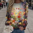 thumbnail image 3 of Camisetas con estampado de pintura al óleo en 3D de manga larga para mujer, ropa de calle de moda, jerséis para niñas, hermosas flores, ropa, tops florales, 3 of 5