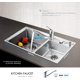 thumbnail image 3 of Grifo de cocina de latón, grifo de fregadero cromado, grifo mezclador de cocina giratorio de 360° con caño bajo para cocina, 3 of 5