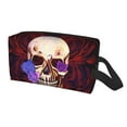 thumbnail image 2 of XMXT Large Capacity Makeup Bag, Aged Floral Skull Print Storage Bags Travel Toiletry Cosmetic Bag for Women Men, 2 of 9