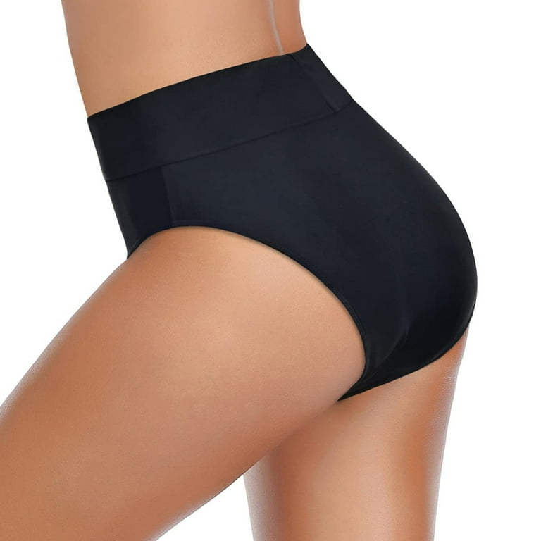 haxmnou women's high waisted bikini bottom full coverage swim bottoms black  swimsuit bottoms black xxl
