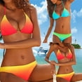 thumbnail image 2 of Bergwerk Bikini Swimsuits Women Backless Fashionable Gradients Color Swimwear Two Piece Halter Vest Tops Swimsuit Beach Bathing Suit, 2 of 4