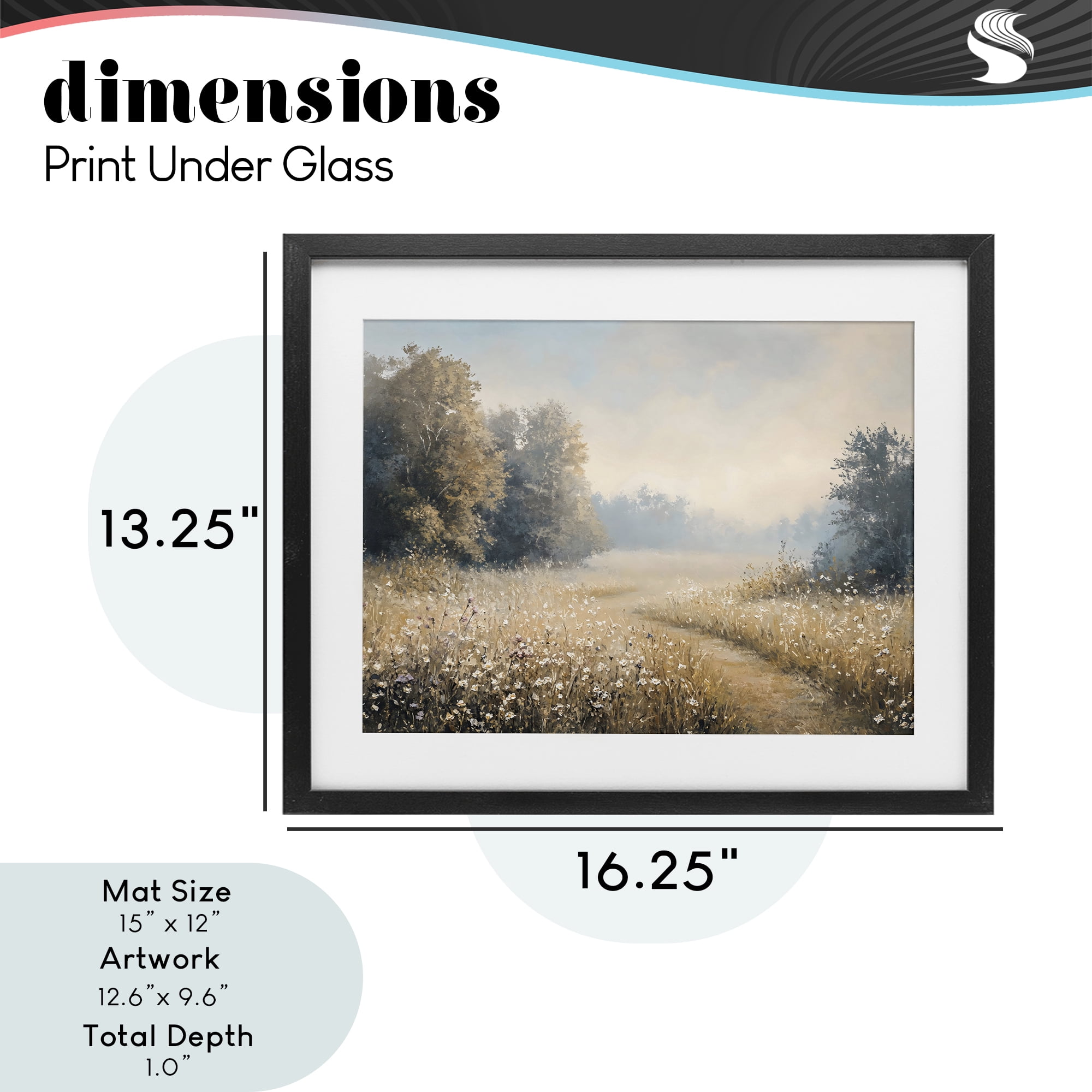 Stupell Industries Wandering Wildflower Path at Dawn Black Framed Print Under Glass, design by Creative Studio