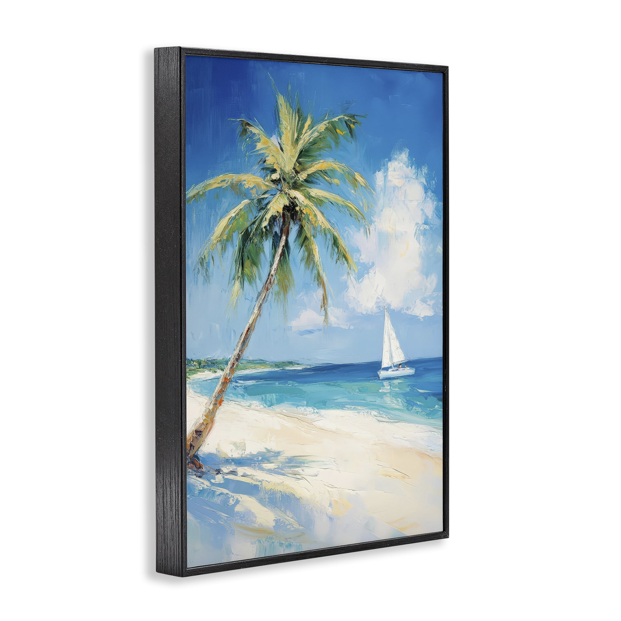 Stupell Industries White Clouds & Sails Black Framed Giclee Art, design by Petal Prints Design