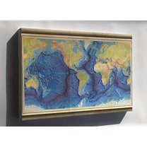 Canvas 24x36; Heezen-Tharp World Ocean Floor Map By Berann 1977