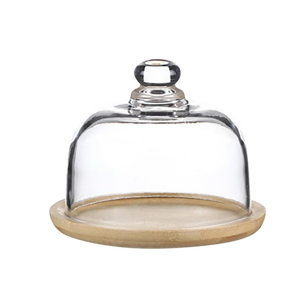 Soporte para tartas con cúpula de cristal, resistente al polvo, bandeja para servir frutas y postres. para pastel de 4 pulgadas