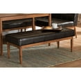 thumbnail image 6 of Baxton Studio Sanford Mid-Century Modern Dark Brown Faux Leather Upholstered and Walnut Brown Finished Wood Dining Bench, 6 of 7