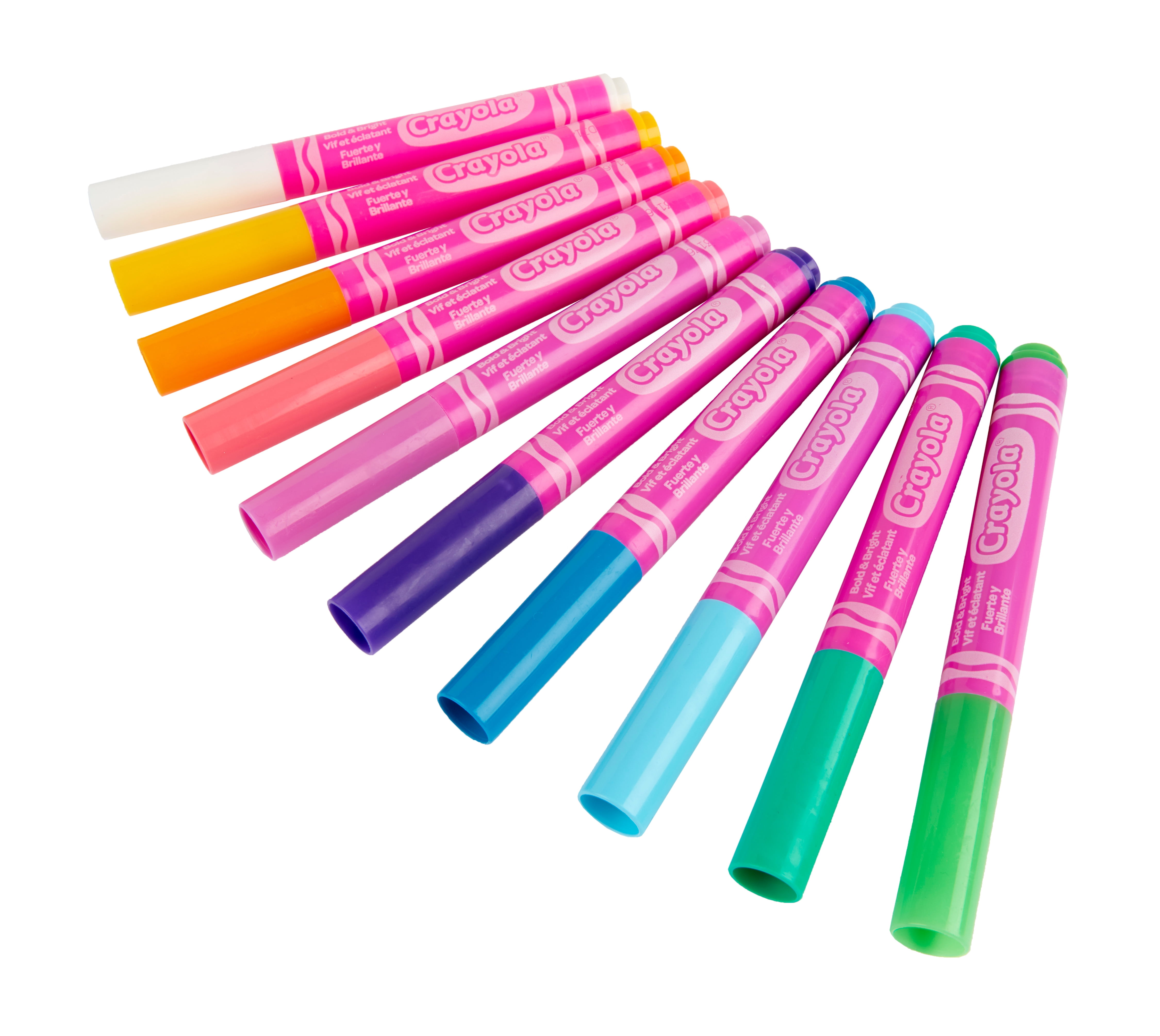 Crayola Markers, Broad Line, Assorted Bright and Bold Colors, Set of 10 -  Name Brand Overstock