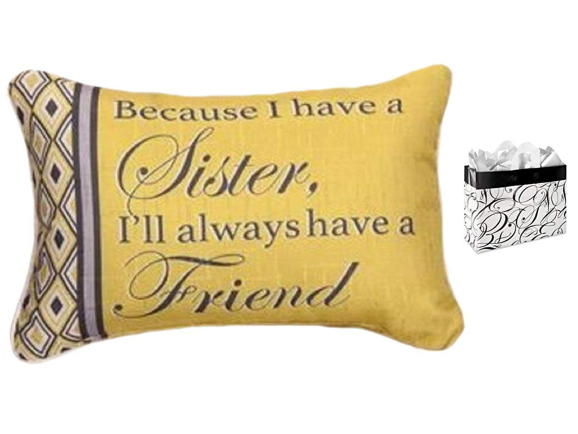 Because I Have A Sister Throw Pillow and Bag Gift Set - Walmart.com