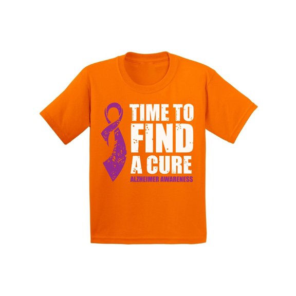 Awkward Styles Time to Find a Cure Youth Shirt Alzheimers Awareness Shirt for Kids Endalz T Shirt for Boys Endalz Shirts for Girls Alzheimers Gifts for Little One Alzheimer Clothing for Children