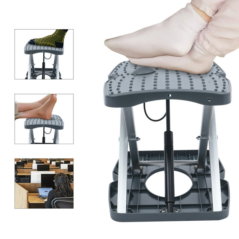 Footrest Foldaway Elevated Foot Stool under Desk - Adjustable Height Foot  Rest
