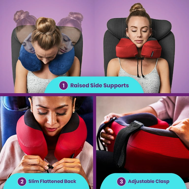 Cabeau Evolution S3 Memory Foam Travel Pillow for Adults, Seat Strap for Neck and Head Support on Airplanes, One Size, Indigo Blue Cabeau Evolution S3 Memory Foam Travel Pillow for Adults, Seat Strap for Neck and Head Support on Airplanes, One Size, Indigo Blue