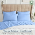 thumbnail image 3 of PRATYUX Twin XL 4-PC Organic Cotton Bed Sheet Set 800-Thread Count 100% Long Staple Cotton, 28 inch Deep Pockets [1 Flat, 1 Fitted Sheet, 2 Pillowcases] - Light Blue, 3 of 7
