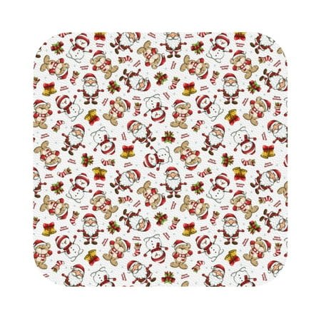 

Matuu Christmas Santa Cartoon Snowman for Cup Coasters Set of 6 Leather Coasters Desk Coasters for Office Measures 4” x 4” Square