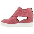 thumbnail image 3 of Journee Womens Seena Round Toe Back Heel Zip Wedge Sneakers, 3 of 10