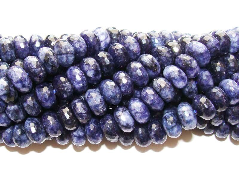 dyed faceted rondelle beads 8x12mm 15" Sodalite blue jade faceted rondelle beads Genuine Natural