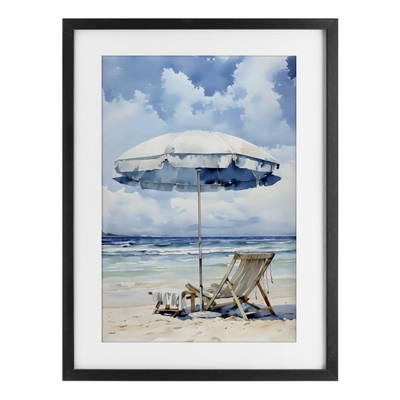 Stupell Industries Contemporary Calm Ocean Waves Vacation Black Framed Print Under Glass, 14 x 20, by LSR Design Studio