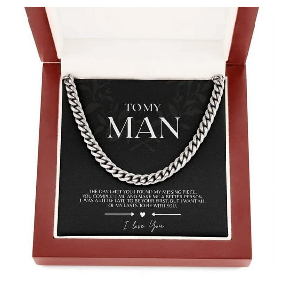 Anniversary gifts Jewelry To My Man Necklace For Husband Boyfriend gift for him Birth Month Cuban Link Chain Necklace