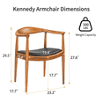 thumbnail image 2 of Polynices Modern Dining Chair, Mid Century Solid Wood Chair, Kennedy Armchair for Kitchen Dining Room Office, Chestnut, 2 of 7
