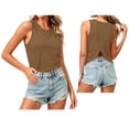 thumbnail image 2 of Sleeveless Tops for Women, Open Back Criss Cross Fashion Tank Tops, Trendy Workout Casual Outdoor Undershirts, 2 of 6