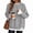 Gray, variant on Women's Ribbed Cutout Patchwork Pullover, 50% Viscose 28% Polyester 22% Polyamide Oversized Crew Neck Sweater with Layered Long Sleeves