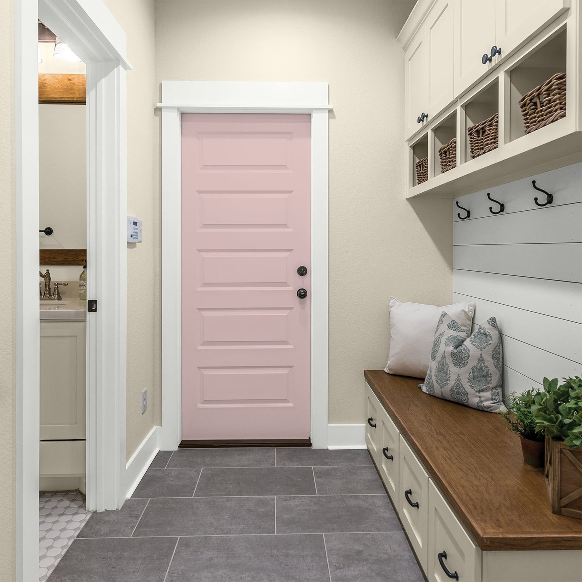 Glidden One Coat Tea Time / Pink Semi-Gloss Interior Paint with Primer, 1 Gallon
